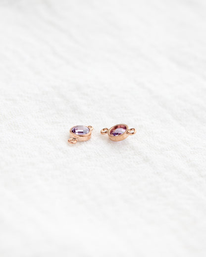 4mm Purple Stone Connector (Flat Back), DCN105