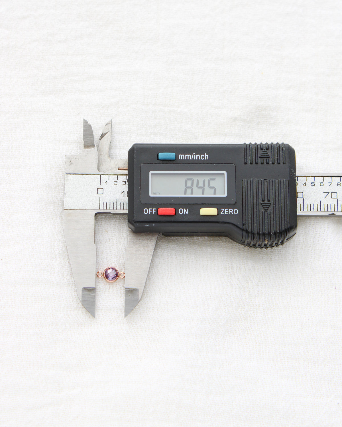 4mm Purple Stone Connector (Flat Back), DCN105