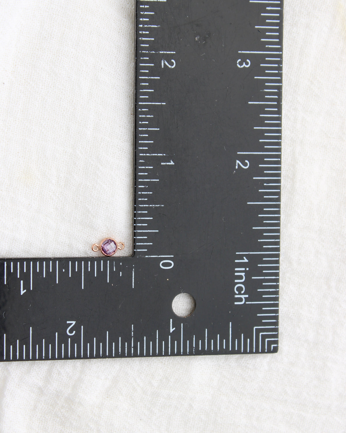 4mm Purple Stone Connector (Flat Back), DCN105
