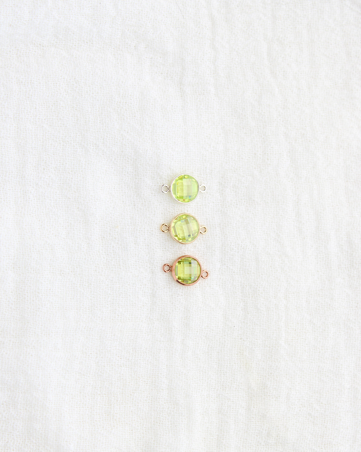 6mm Lime Green Stone Connector (Flat Back), DCN114