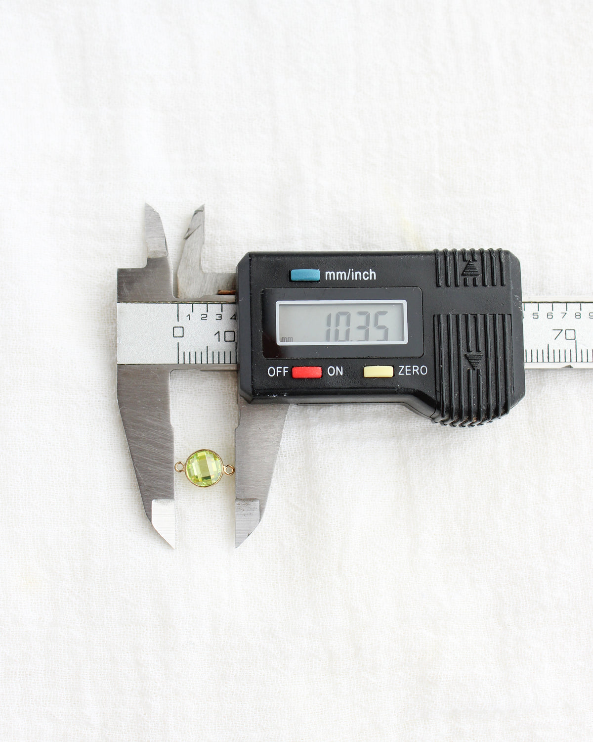 6mm Lime Green Stone Connector (Flat Back), DCN114