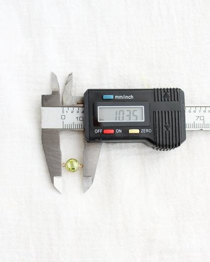 6mm Lime Green Stone Connector (Flat Back), DCN114
