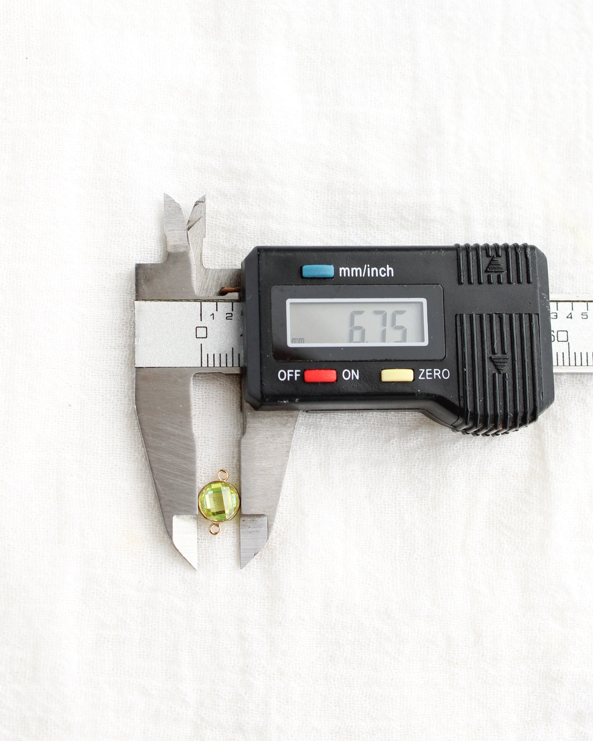 6mm Lime Green Stone Connector (Flat Back), DCN114