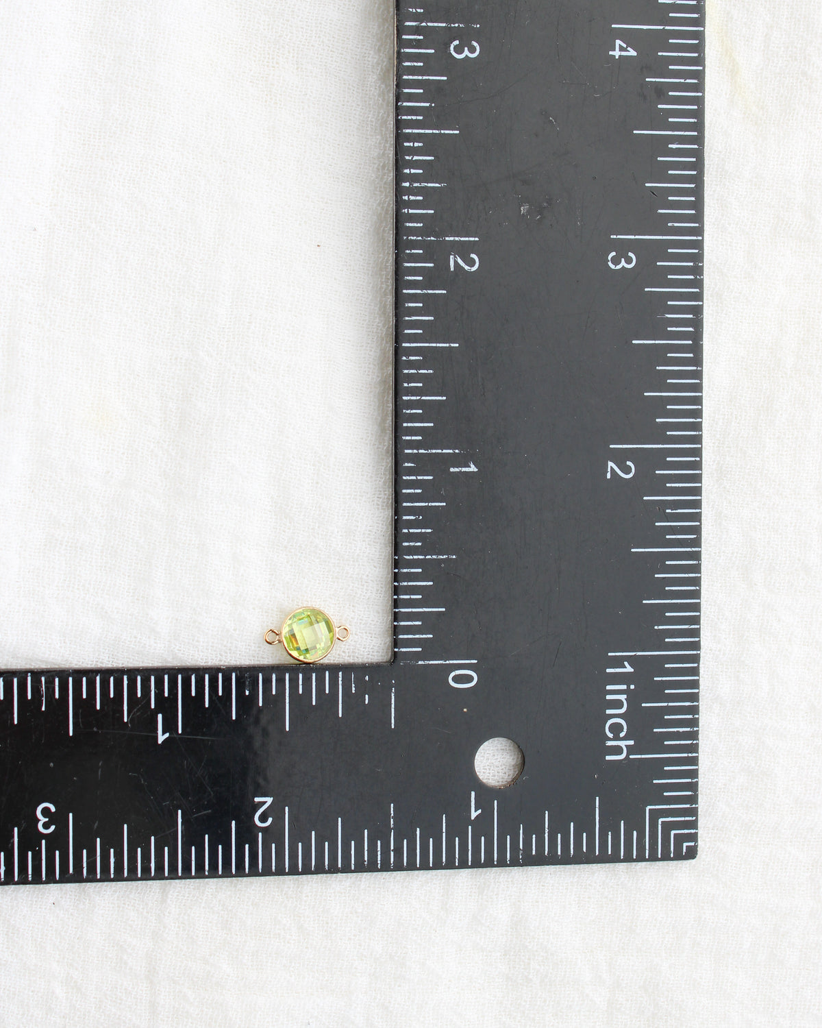 6mm Lime Green Stone Connector (Flat Back), DCN114