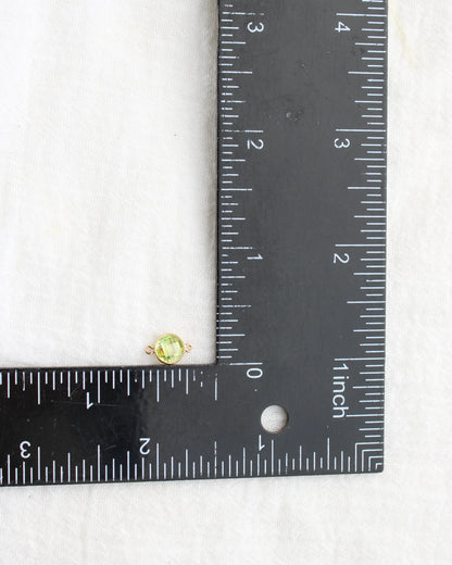 6mm Lime Green Stone Connector (Flat Back), DCN114