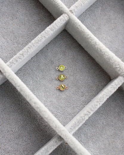 4mm Light Green Stone Connector (Flat Back), DCN107