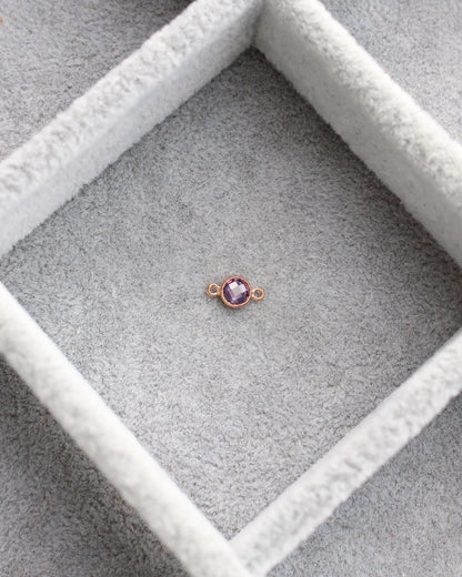 4mm Purple Stone Connector (Flat Back), DCN105