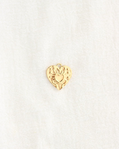 18mm Bursting Heart PVD Charm, CH473