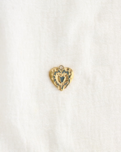 18mm Bursting Heart PVD Charm, CH473