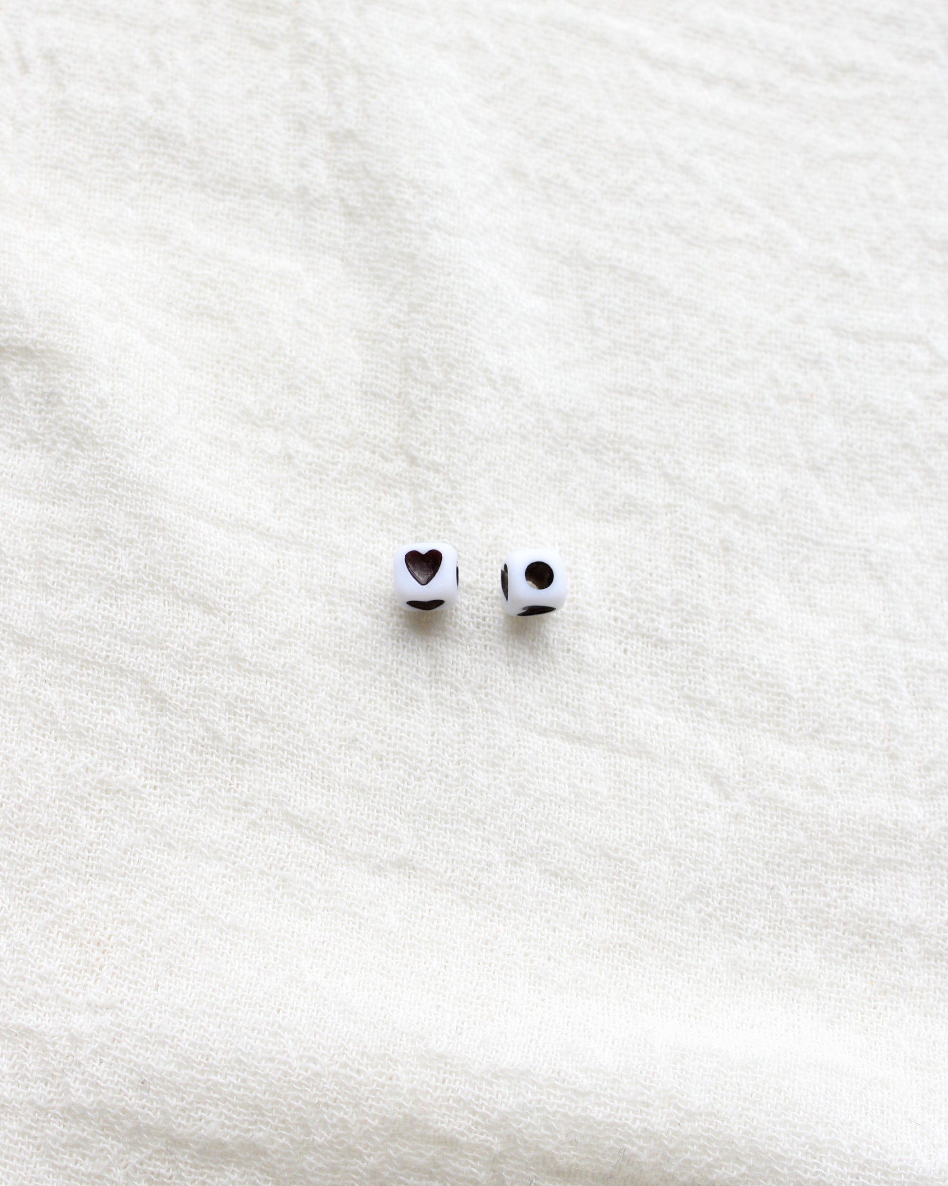 4mm Square Black Heart Beads, BD01
