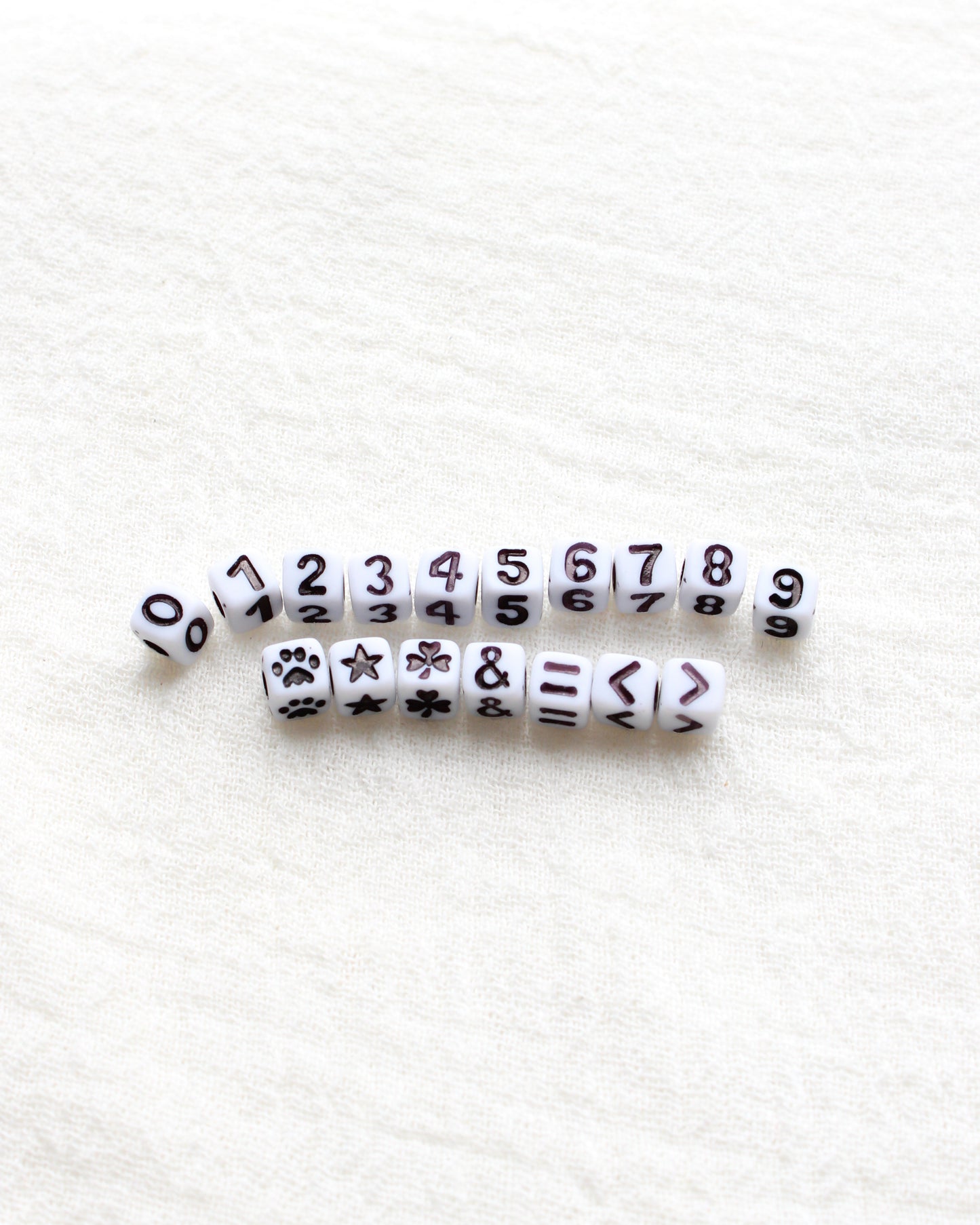 4mm Square Assorted Symbols Beads,  BD01