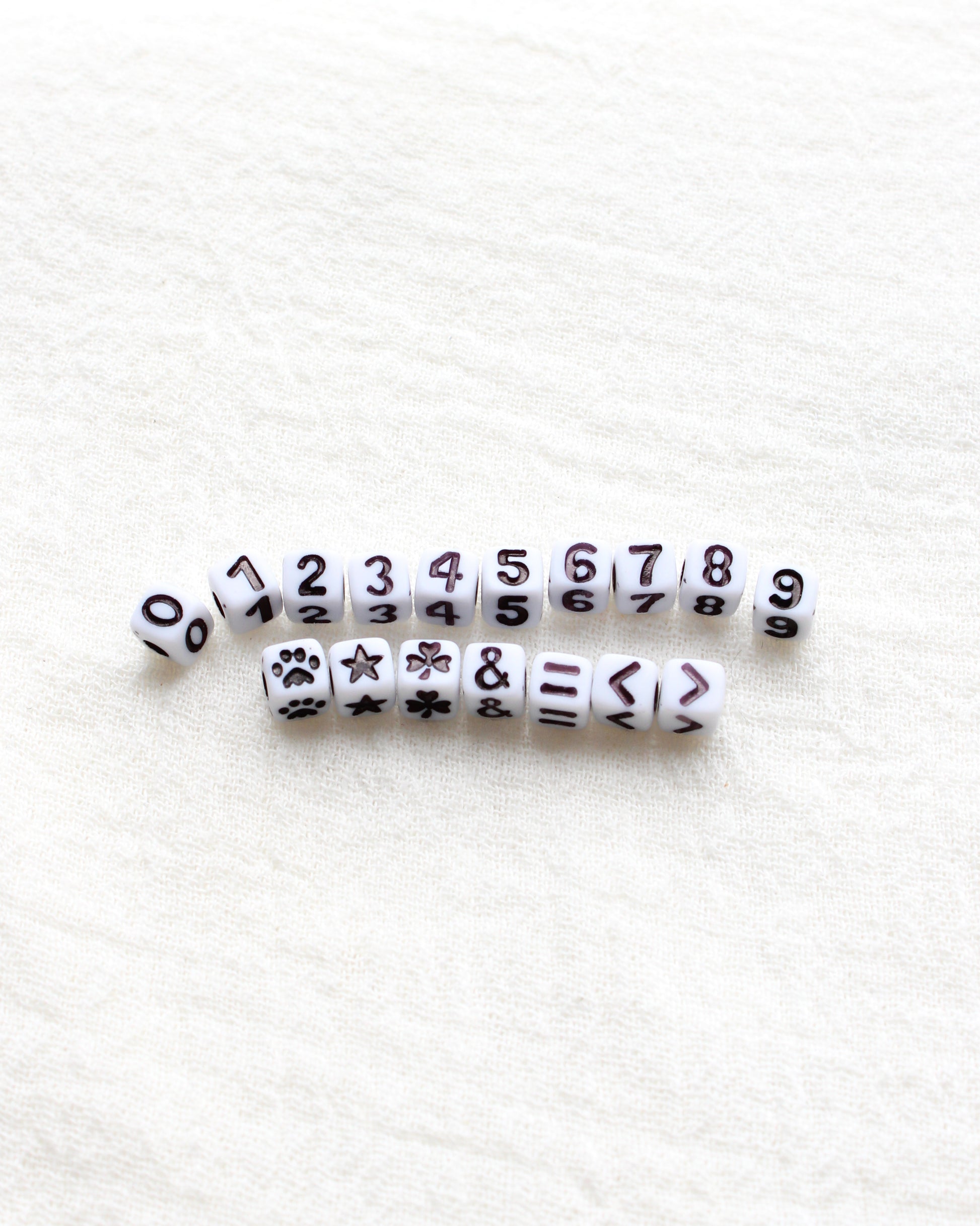 4mm Square Assorted Symbols Beads,  BD01