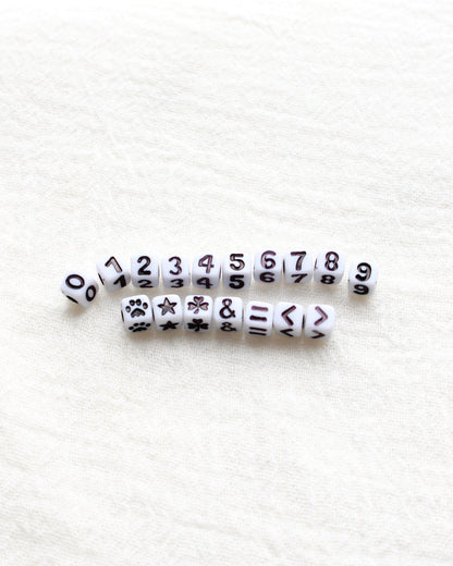 4mm Square Assorted Symbols Beads,  BD01