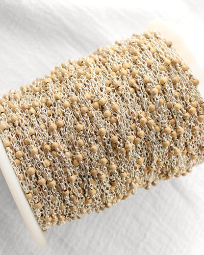 1.7mm Paperclip Chain with Gold Stardust Beads. M236