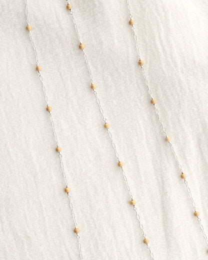 1.7mm Paperclip Chain with Gold Stardust Beads. M236