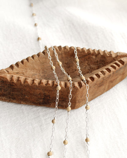 1.7mm Paperclip Chain with Gold Stardust Beads. M236