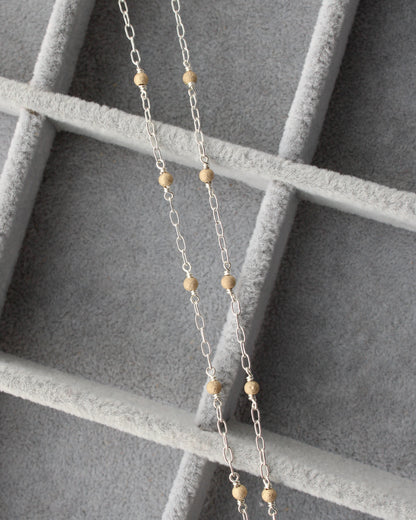 1.7mm Paperclip Chain with Gold Stardust Beads. M236