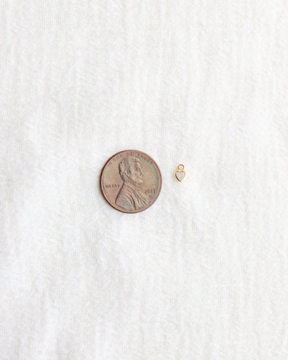 3mm White Opal Heart Bezel Charm, CH276