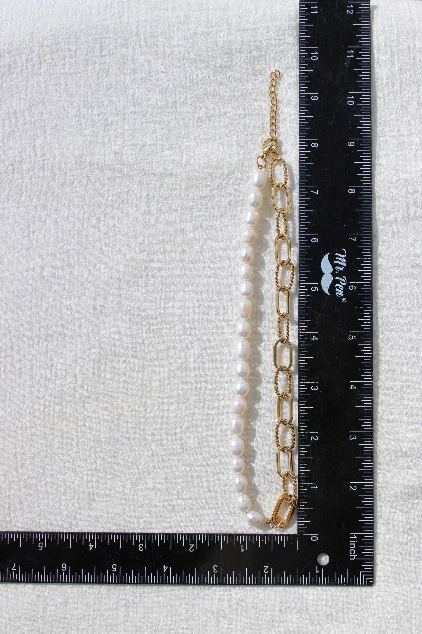 18" Pearl and Paperclip Necklace, N88