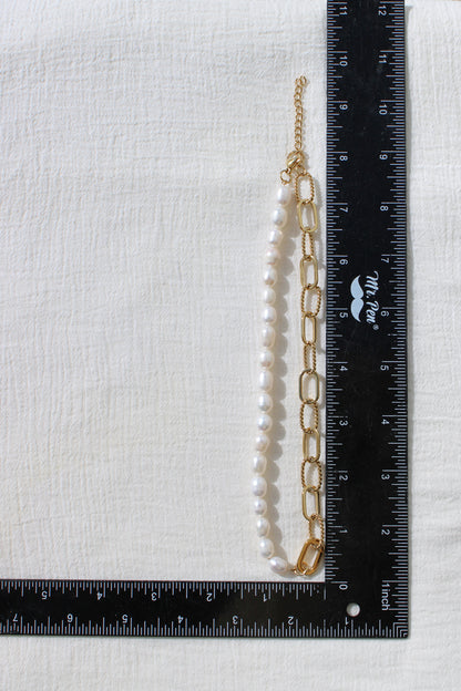 18" Pearl and Paperclip Necklace, N88