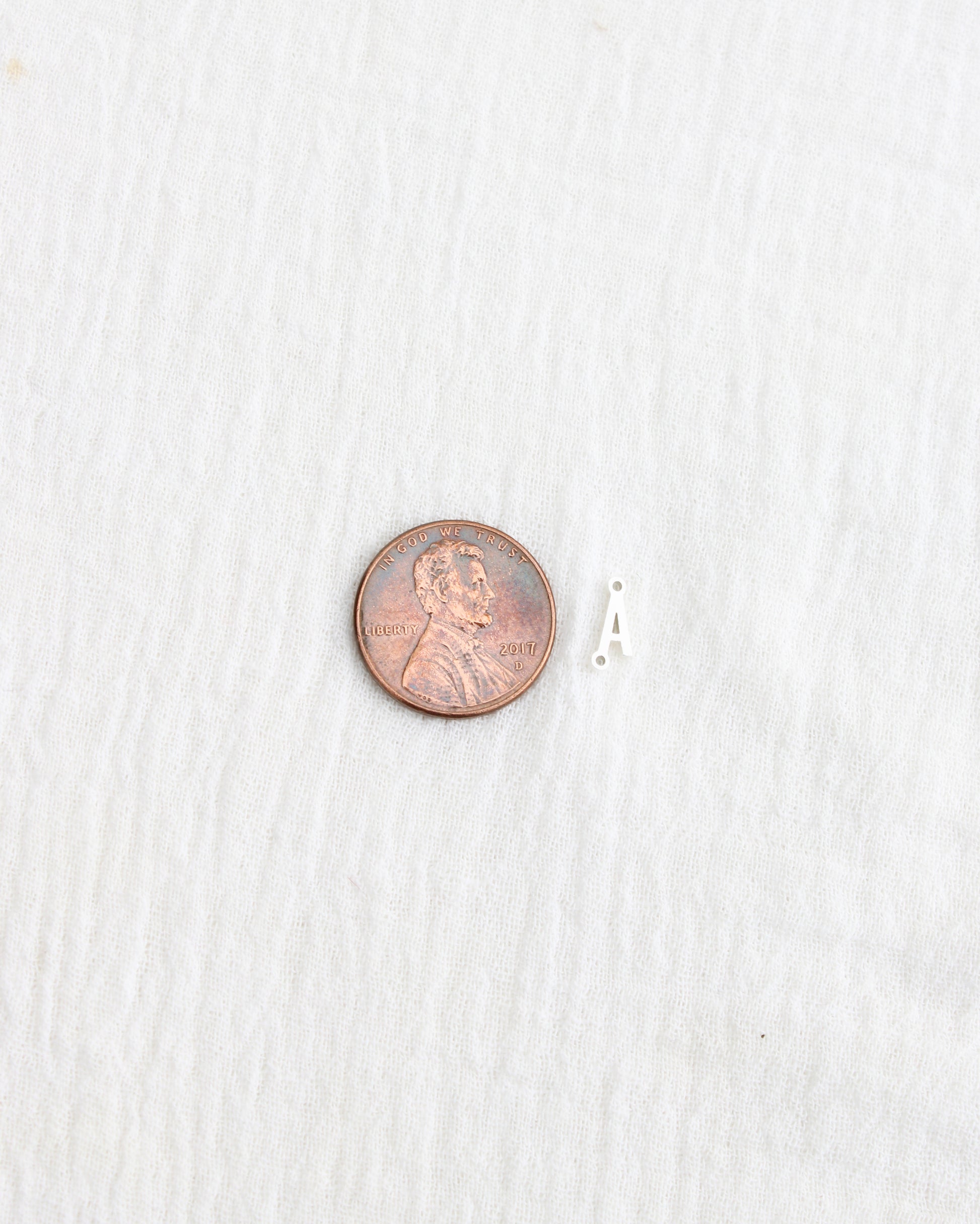 Uppercase Letter Connector, 8.9mm, Sterling Silver, CN441