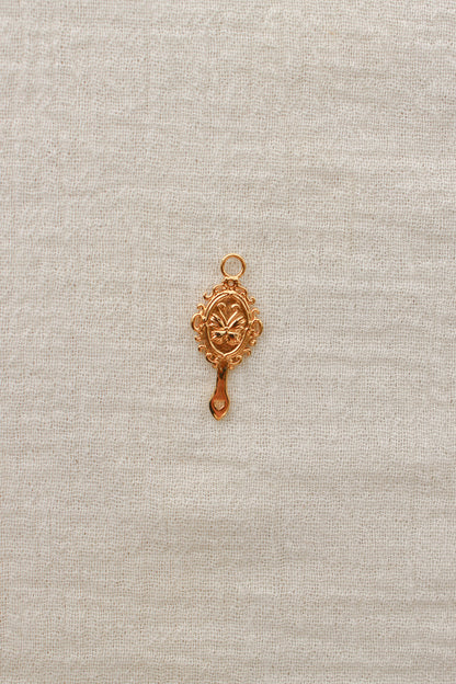 Hand Mirror Charm with Cubic Zirconia, CH297