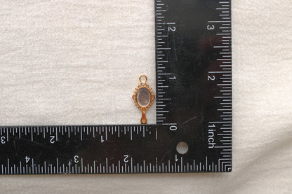 Hand Mirror Charm with Cubic Zirconia, CH297