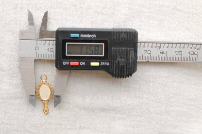 Hand Mirror Charm with Cubic Zirconia, CH297
