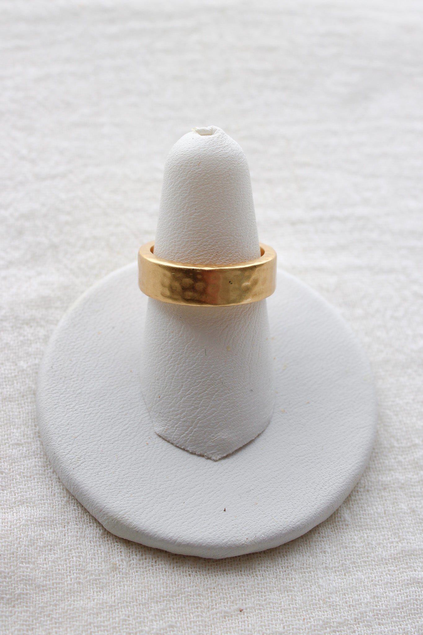 5mm 18K Gold Plated Hammered Cubic Zirconia Evil Eye Ring, R56