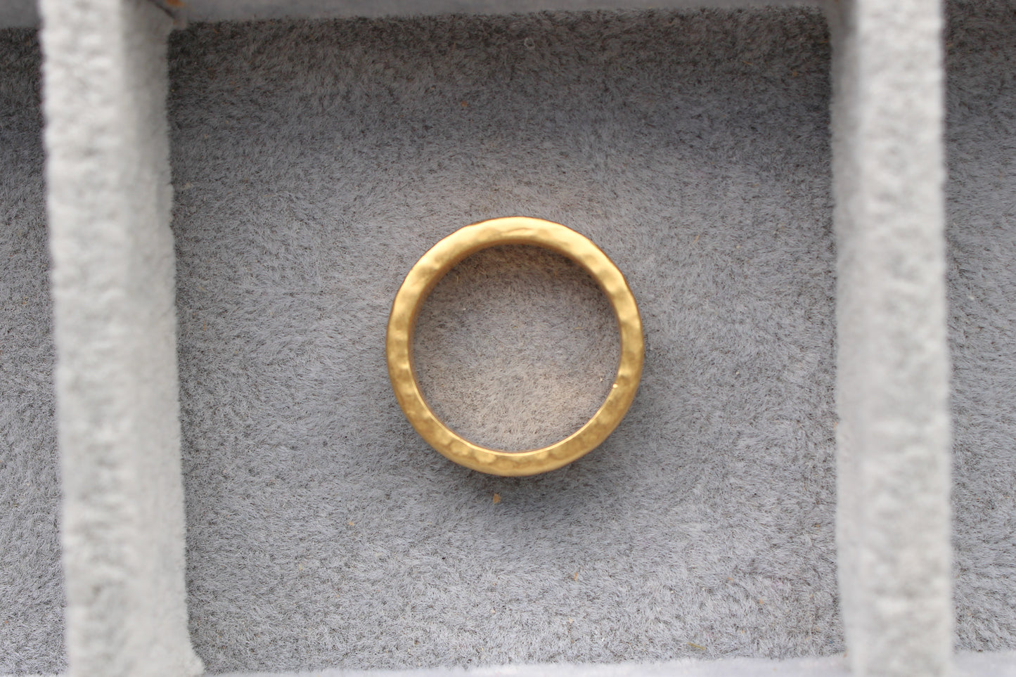 5mm 18K Gold Plated Hammered Cubic Zirconia Evil Eye Ring, R56