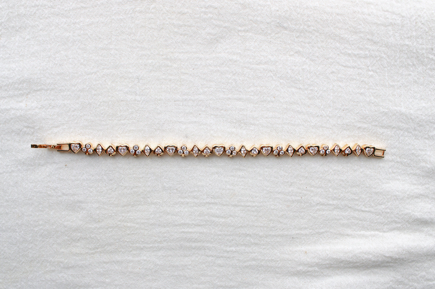 All White CZ Poker Tennis Bracelet, BR57