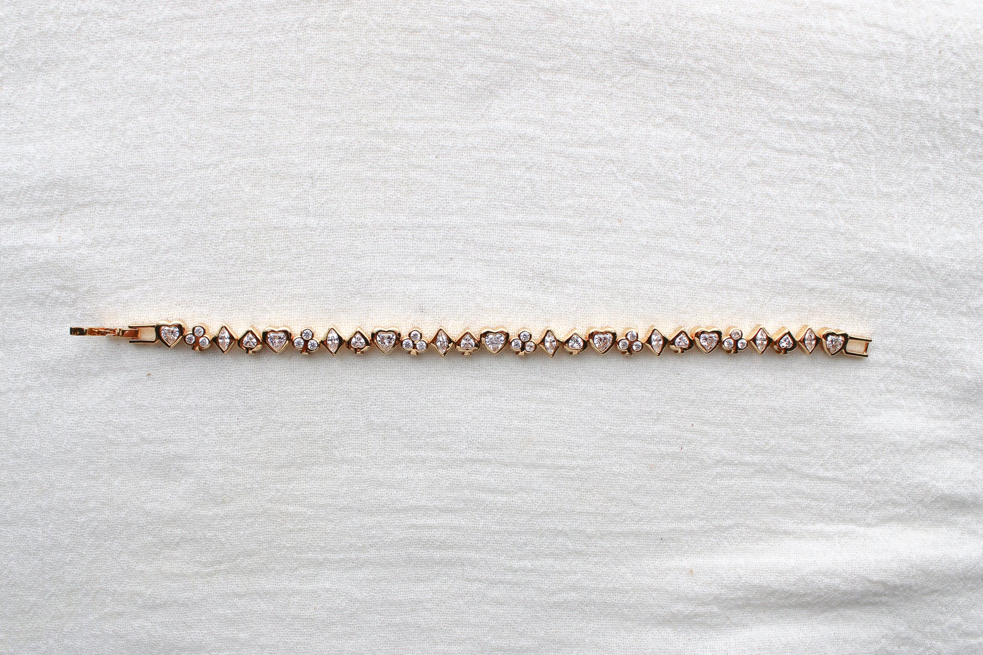 All White CZ Poker Tennis Bracelet, BR57