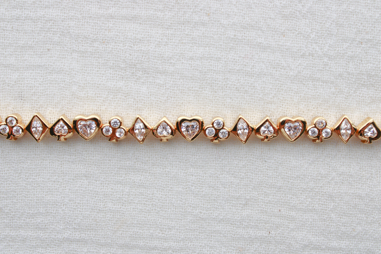 All White CZ Poker Tennis Bracelet, BR57