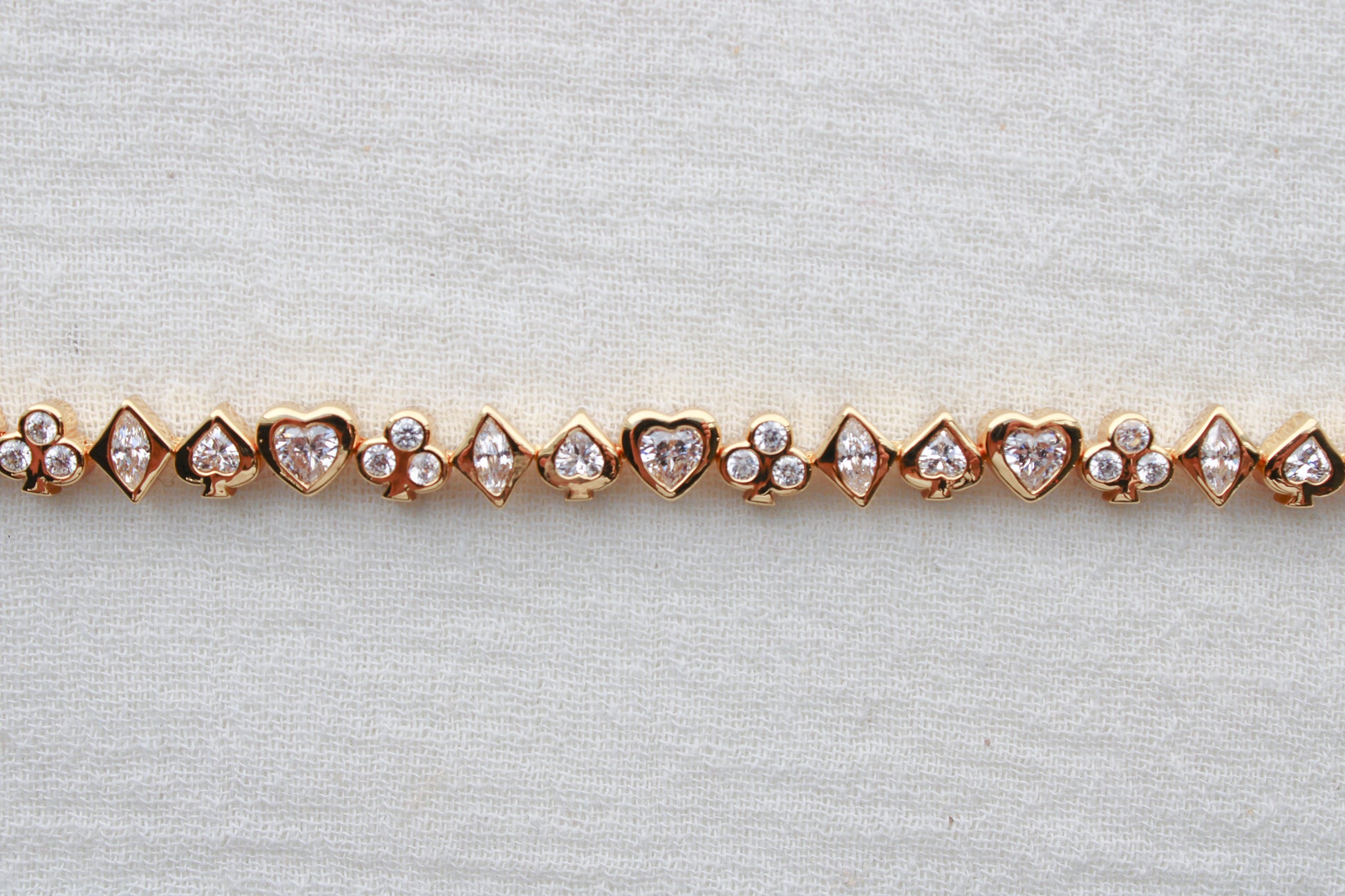 All White CZ Poker Tennis Bracelet, BR57