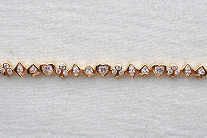 All White CZ Poker Tennis Bracelet, BR57