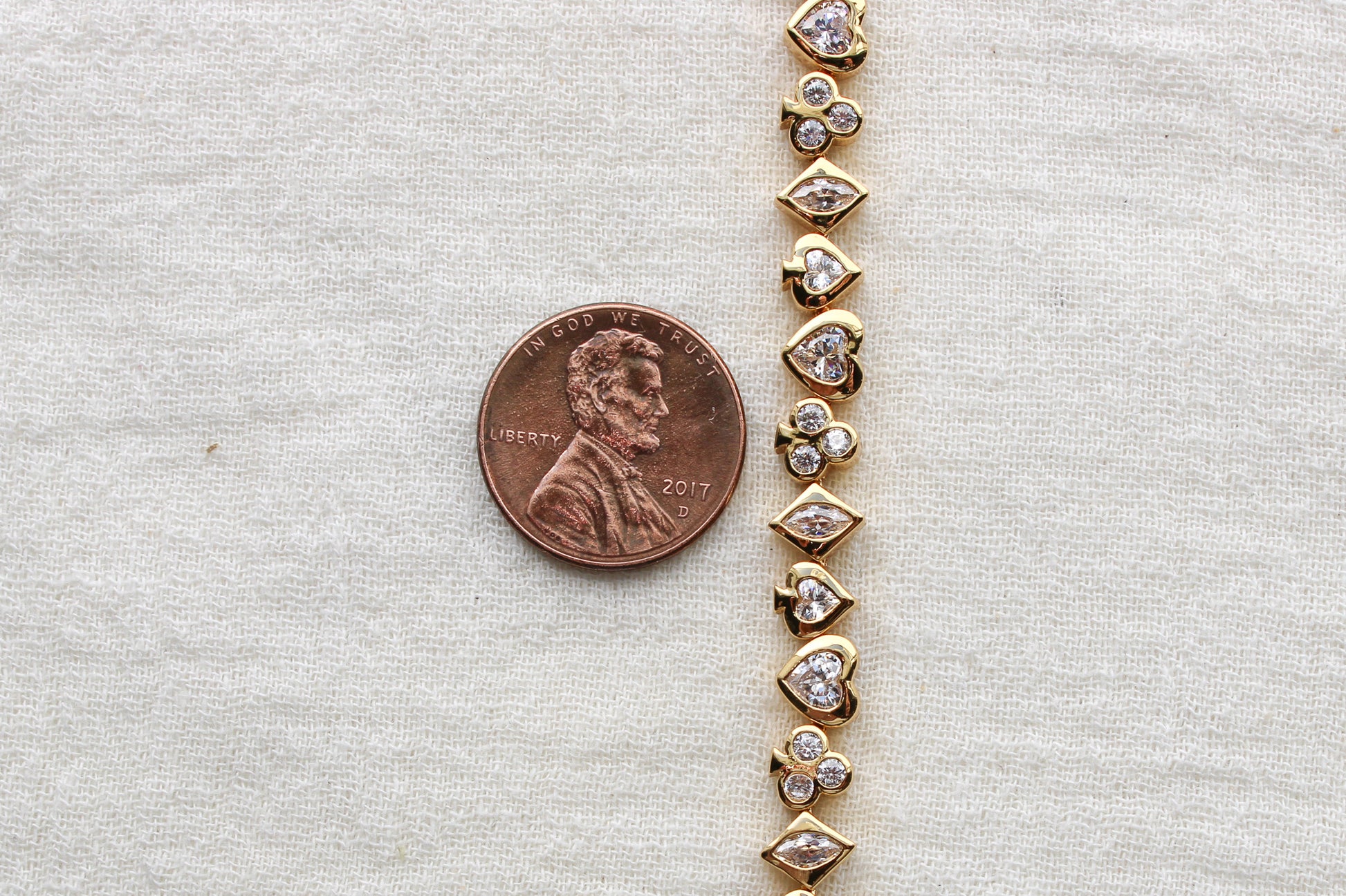 All White CZ Poker Tennis Bracelet, BR57