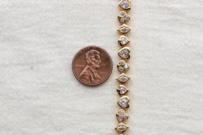 All White CZ Poker Tennis Bracelet, BR57