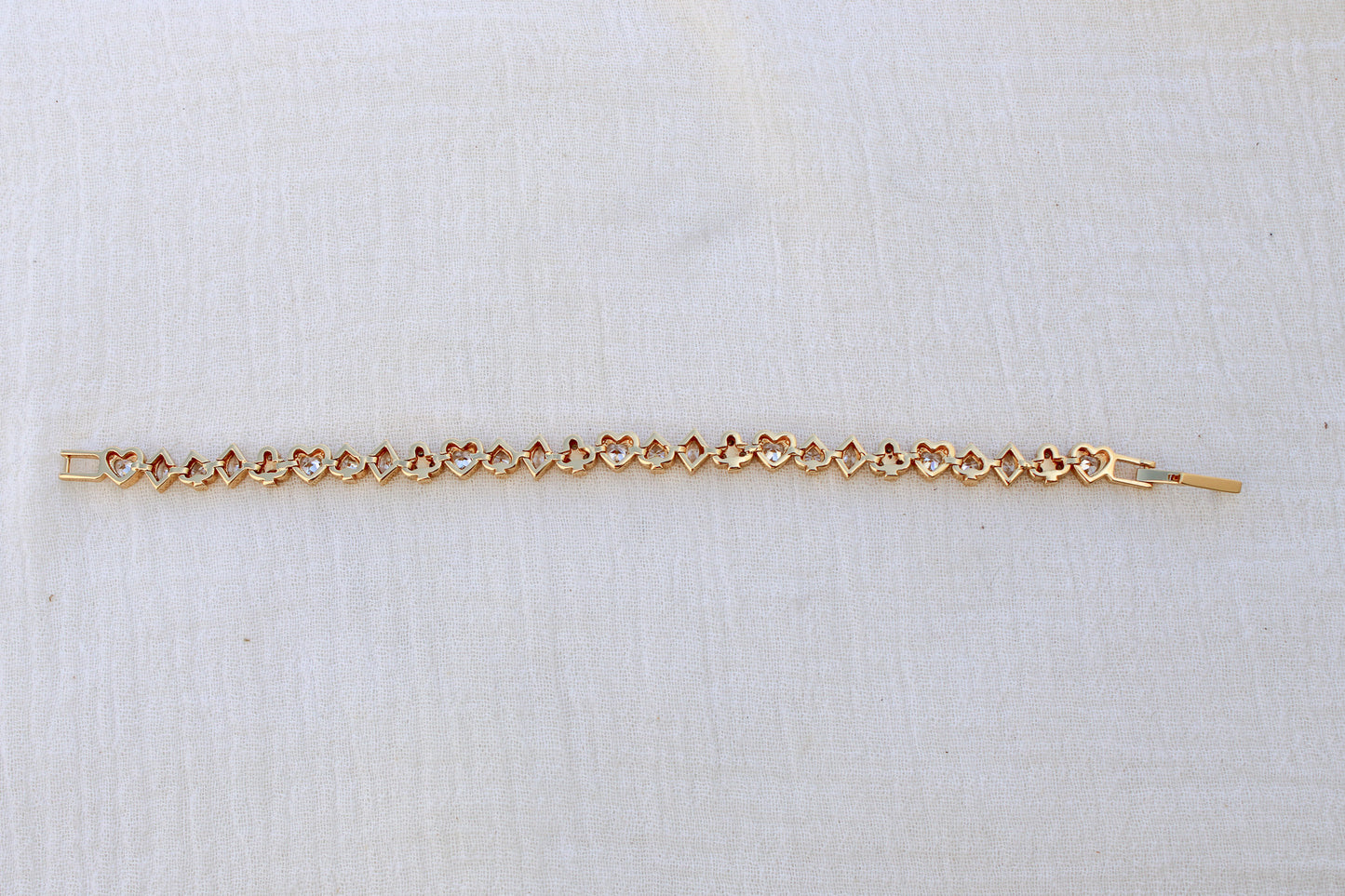 All White CZ Poker Tennis Bracelet, BR57