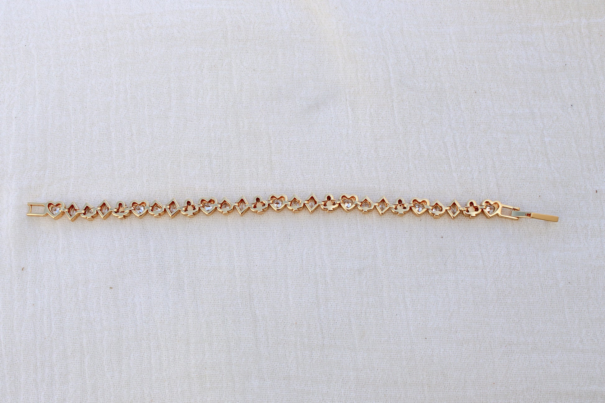 All White CZ Poker Tennis Bracelet, BR57