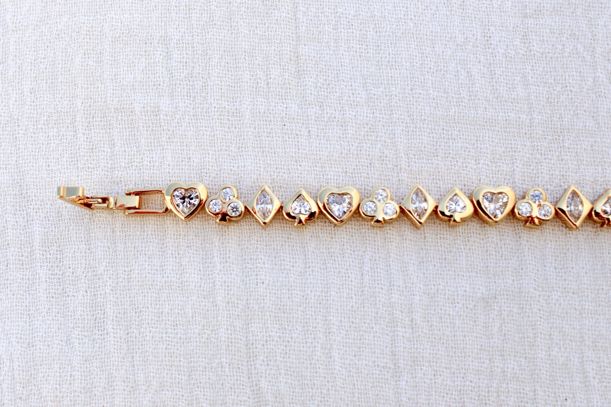 All White CZ Poker Tennis Bracelet, BR57