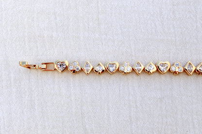 All White CZ Poker Tennis Bracelet, BR57