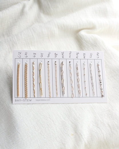 2 inch chain sample, .925 sterling silver, S78-S215, CSP200-7