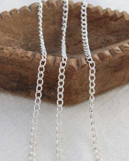 2.5mm alternate patterned curb chain, S249, G249