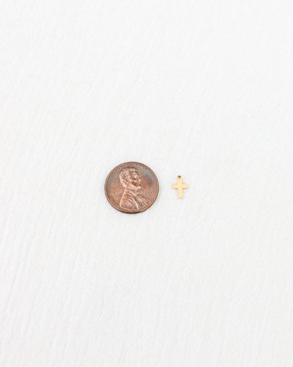 Mini cross charm, 14k gold filled, sterling silver, CH315