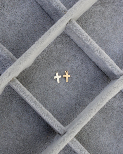Mini cross charm, 14k gold filled, sterling silver, CH315