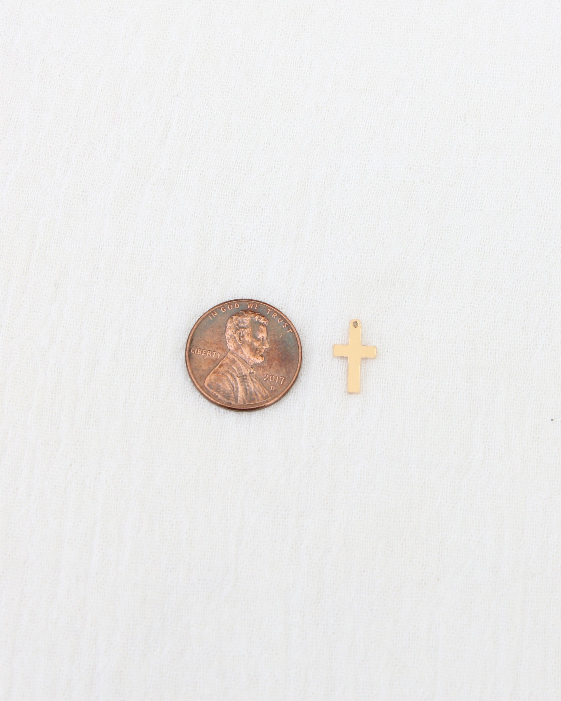 Cross charm, 14k gold filled, sterling silver, CH314