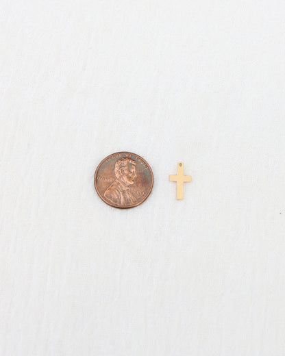 Cross charm, 14k gold filled, sterling silver, CH314