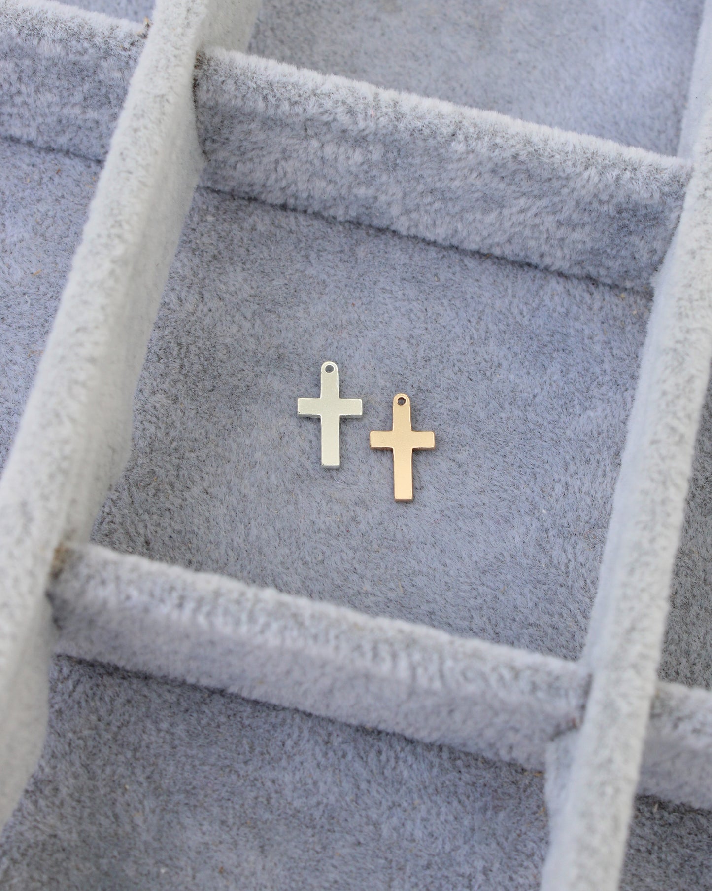 Cross charm, 14k gold filled, sterling silver, CH314