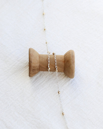 1.7mm SS Paper Clip with 3mm 14k Gold Filled Beads, M205