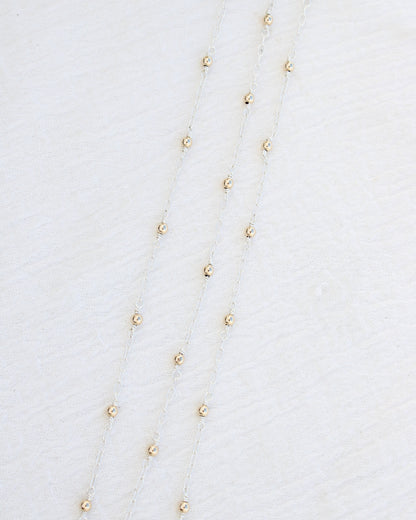 1.7mm SS Paper Clip with 3mm 14k Gold Filled Beads, M205